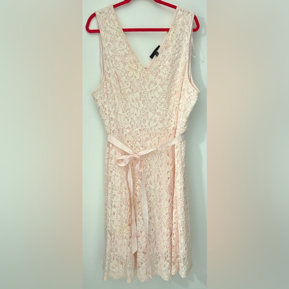 Lane Bryant Pink Lace Sleeveless Dress 22